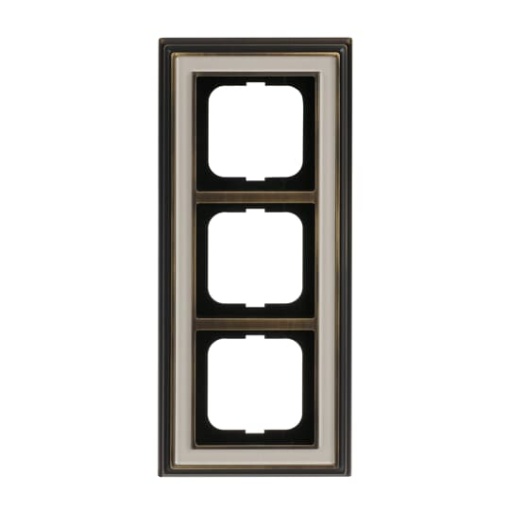 Cover frame 3-gang antique brass ivory white - Busch-Dynasty