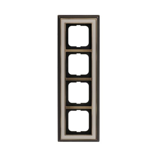 Cover frame 4-gang antique brass ivory white - Busch-Dynasty