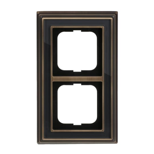 Cover frame 2-gang antique brass anthracite - Busch-Dynasty