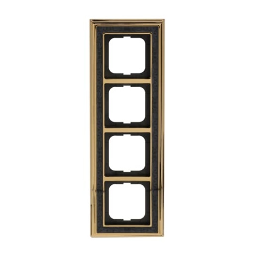 Cover frame 4-gang antique brass decor anthracite - Busch-Dynasty