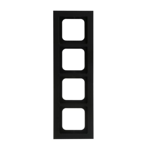 Cover frame 4-gang black matt - Busch-axcent pur