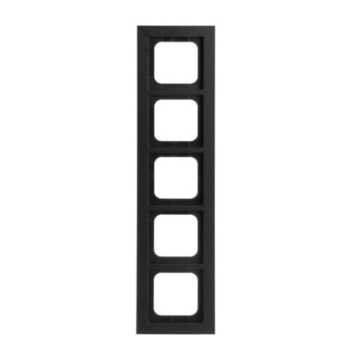 Cover frame 5-gang black matt - Busch-axcent pur