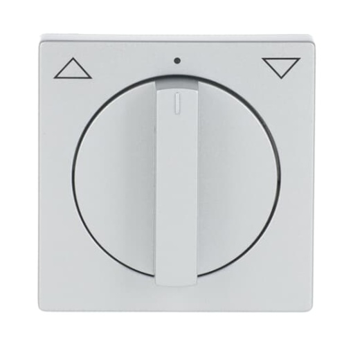 Cover plate with legend Symbol "arrows" for Venetian blind, Turn button aluminium silver - Platform 63