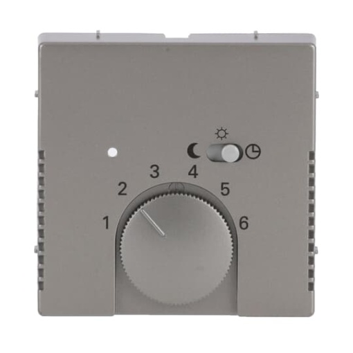 Cover plate with legend Characters 1 ... 6 for Thermostat Turn button stainless steel - Pure Stainless Steel