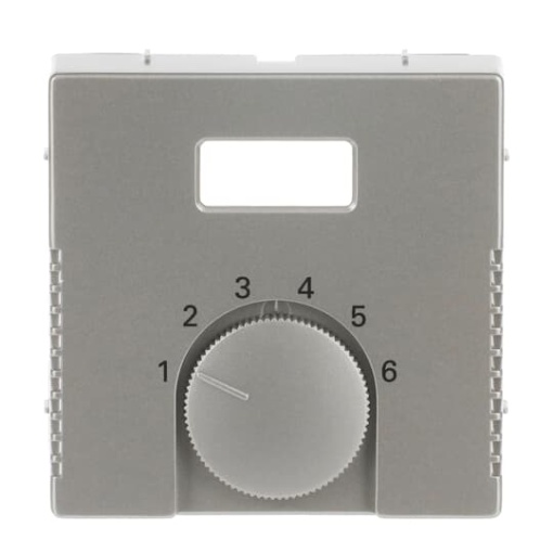 Cover plate with legend Characters 1 ... 6 for Thermostat Turn button stainless steel - Pure Stainless Steel