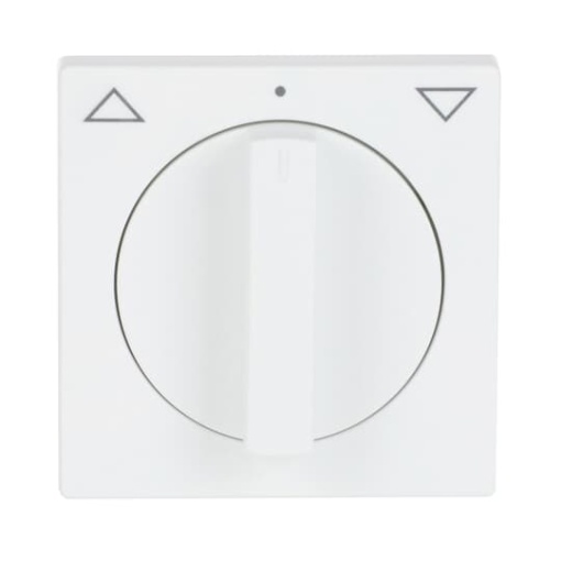 Cover plate with legend Symbol "arrows" for Venetian blind, Turn button studio white matt - Platform 63