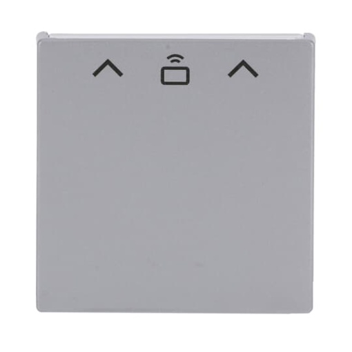 Cover plate with legend Card, Symbol "arrows" for Card switch RFID Hotel card aluminium silver - Platform 63