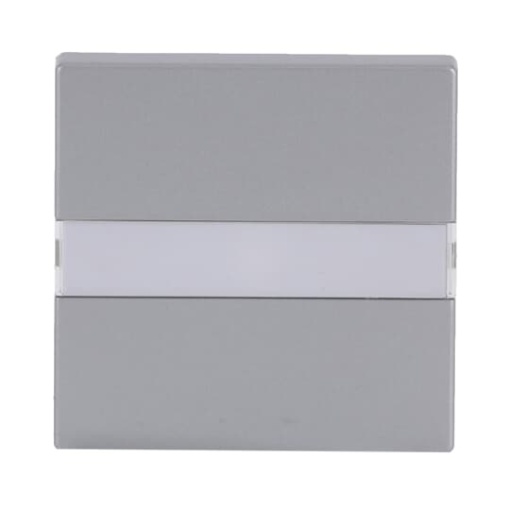 Rocker with labelling field for Switchpush button, Single rocker aluminium silver - Platform 63