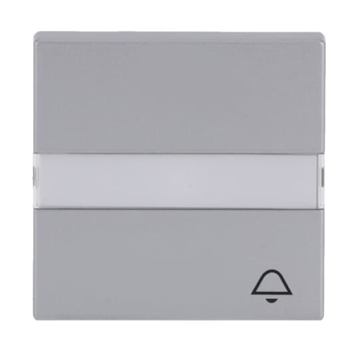 Rocker with labelling field and legend Symbol "bell" for Switchpush button, Single rocker aluminium silver - Platform 63