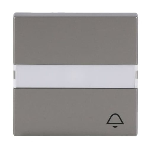 Rocker with labelling field and legend Symbol "bell" for Switchpush button, Single rocker stainless steel - Pure Stainless Steel