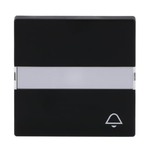 Rocker with labelling field and legend Symbol "bell" for Switchpush button, Single rocker black matt - Platform 63
