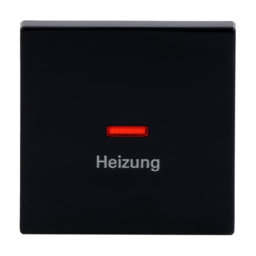 Rocker with legend Heizung with Small Red Calotte for Switchpush button, Single rocker anthracite - Platform 63
