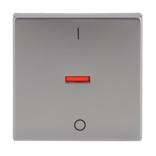 Rocker Characters 0 and 1 with Small Red Calotte for Switchpush button, Single rocker stainless steel - Pure Stainless Steel