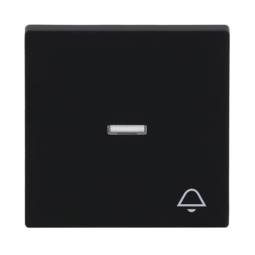 Rocker with legend Symbol "bell" with Small Transparent Calotte for Switchpush button, Single rocker black matt - Platform 63