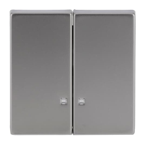 Rocker with Small Transparent Calotte for Switchpush button, Two-part rocker stainless steel - Pure Stainless Steel