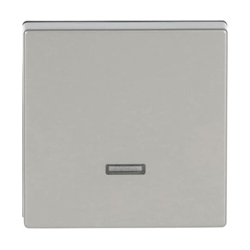 Control Element for Switchdimmer Single push button with Neon lamp stainless steel - Pure Stainless Steel