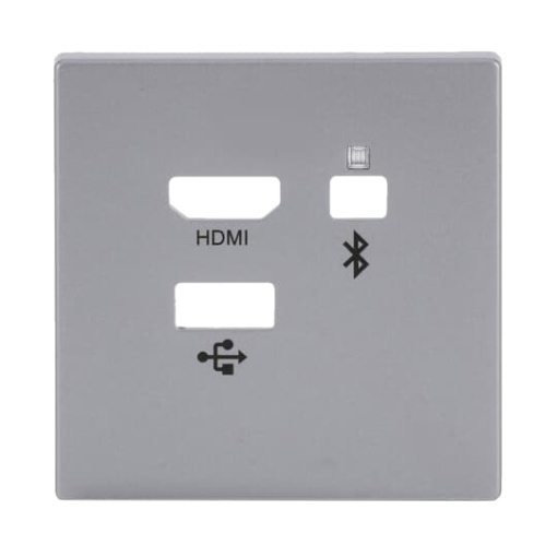 Cover plate Multimedia 3 gang aluminium silver - Platform 63