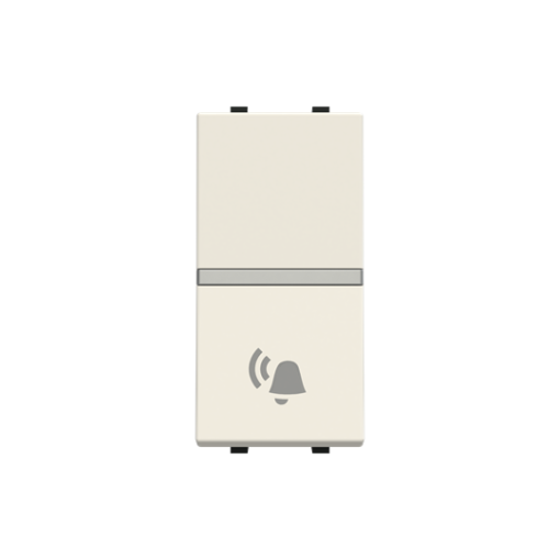 Insertcover Symbol "bell" Rocker, Single push button 1P 1NO 0NC 1CO White - Zenit