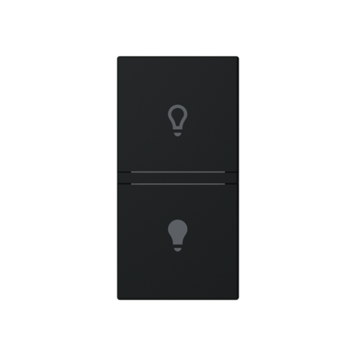 Rocker Switchpush button with Symbol "light" Black - Zenit