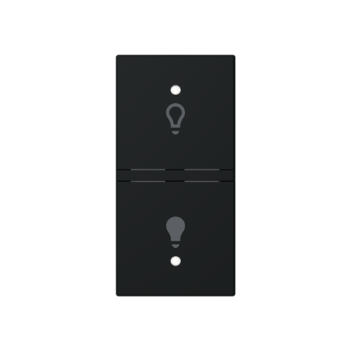 Rocker Switchpush button with Symbol "light" Matt Black - Zenit