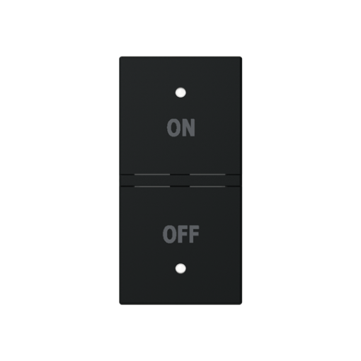 Rocker Switchpush button with OnOff Matt Black - Zenit