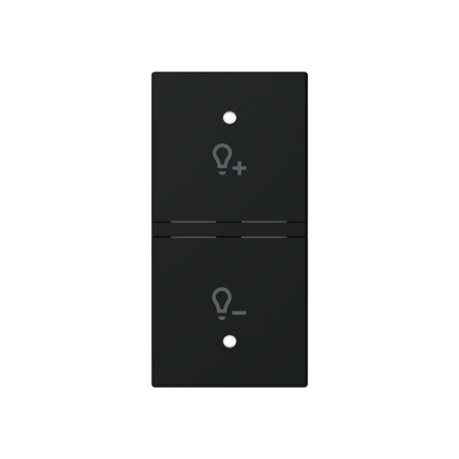 Rocker Dimmer with Symbol "light" Matt Black - Zenit