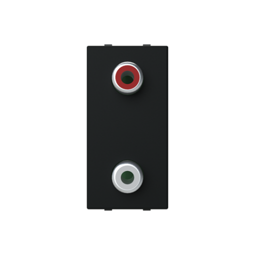 Insertcover RCA 1 gang Black - Zenit