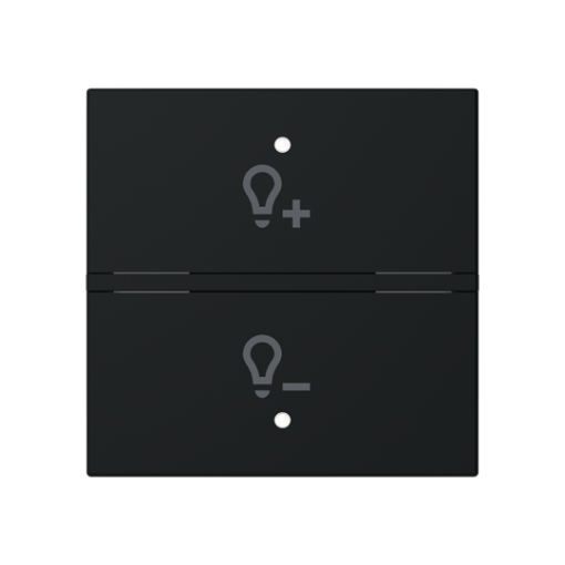 Rocker Dimmer with Symbol "light" Matt Black - Zenit
