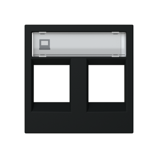 Cover For data connection housing 2 gang Black - Zenit