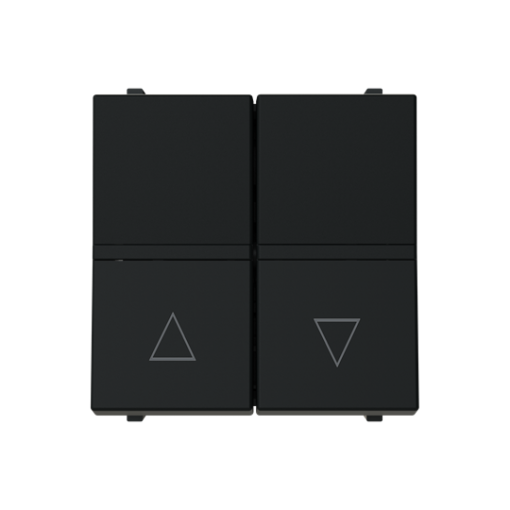 Blind control insertcover Rockerbutton, 1-pole push button Off switch 1-pole Black - Zenit