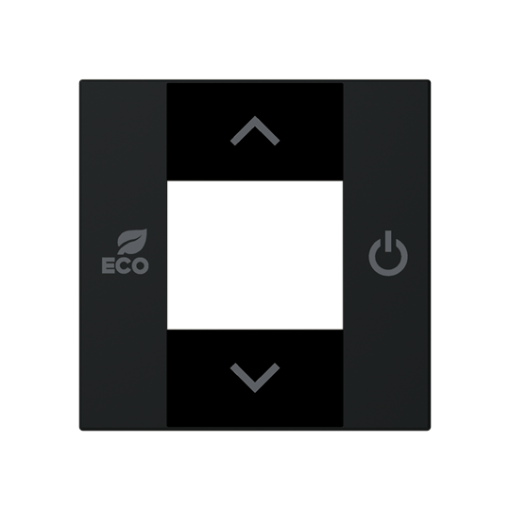 Cover plate Thermostat with Various symbols Matt Black - Zenit