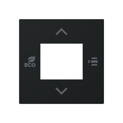 Cover plate Thermostat with Various symbols Matt Black - Zenit