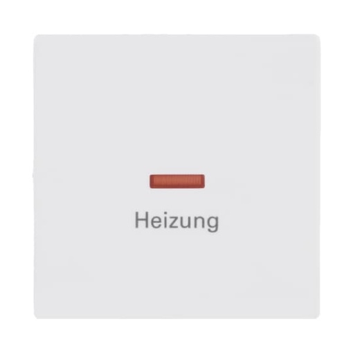 Rocker with legend Heizung with Small Red Calotte for Switchpush button, Single rocker studio white matt - Platform 63