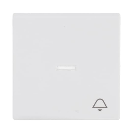 Rocker with legend Symbol "bell" with Small Transparent Calotte for Switchpush button, Single rocker studio white matt - Platform 63