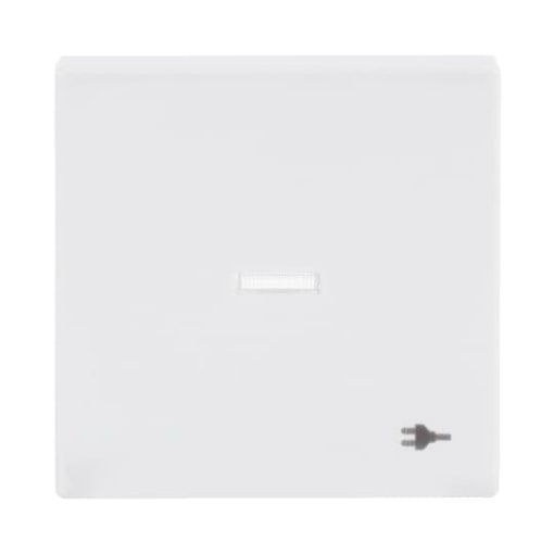 Rocker with legend Symbol "Socket" with Small Transparent Calotte for Switchpush button, Single rocker studio white - Platform 63