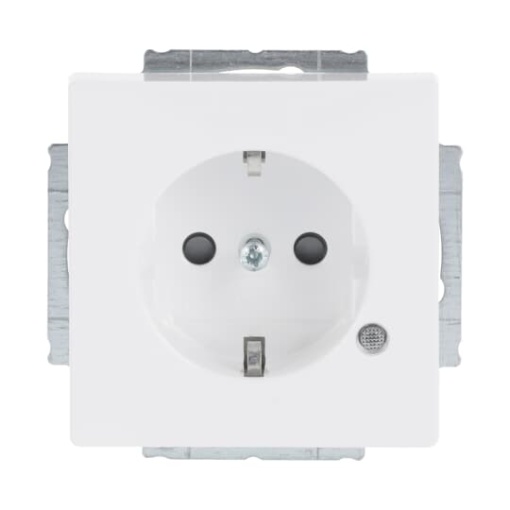 SCHUKO socket insert Safety Shutter with LED Control light Green studio white - Platform 63