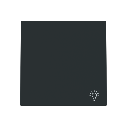Rocker Symbol "light" for Switchpush button, One-part rocker Black - Alba