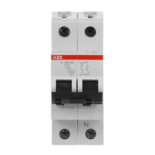 Miniature Circuit Breaker - S200 - 1PN - 2 A - C - AC 6 kA