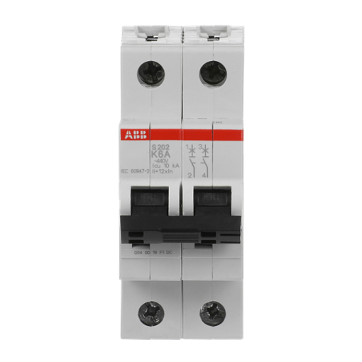 Miniature Circuit Breaker - S200 - 2P - 6 A - K - AC 6 kA