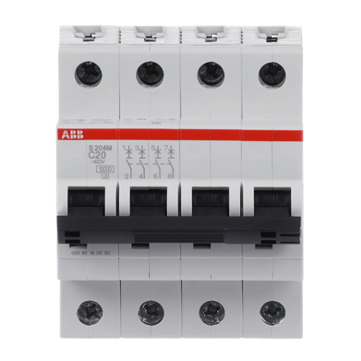 Miniature Circuit Breaker - S200M - 4P - 20 A - C - AC 10 kA