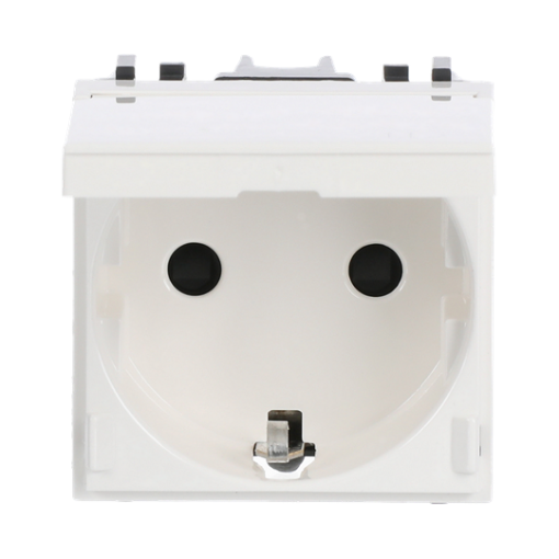 Socket outlet insertcover Protective contact SCHUKO Without imprint Hinged Lid White - Zenit