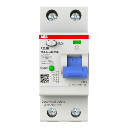 Residual Current Circuit Breaker F200 - 2P - 30 mA - 25 A - Type B