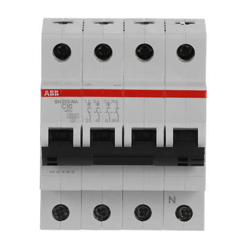 Miniature Circuit Breaker - SH200 - 3PN - 10 A - C - AC 6 kA