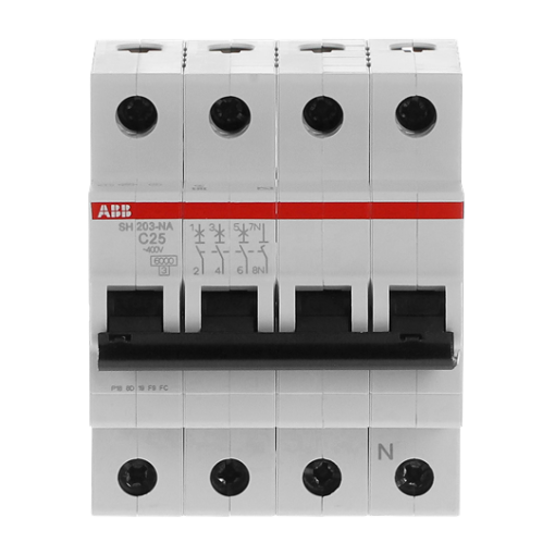 Miniature Circuit Breaker - SH200 - 3PN - 25 A - C - AC 6 kA
