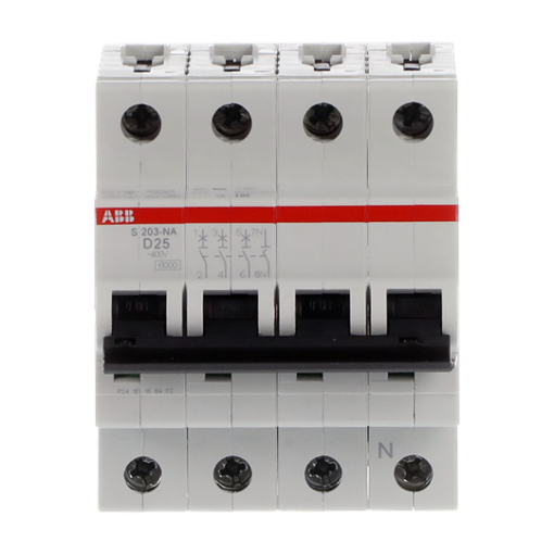 Miniature Circuit Breaker - S200 - 3PN - 25 A - D - AC 6 kA