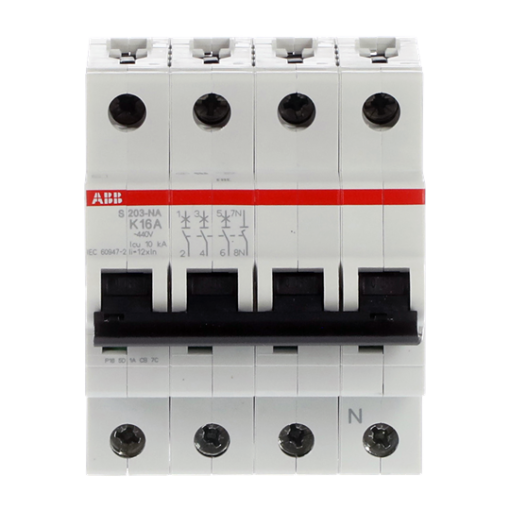 Miniature Circuit Breaker - S200 - 3PN - 16 A - K - AC 6 kA
