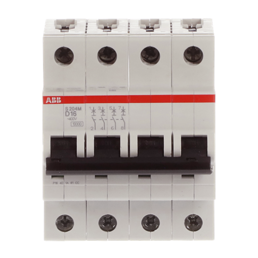 Miniature Circuit Breaker - S200M - 4P - 16 A - D - AC 10 kA