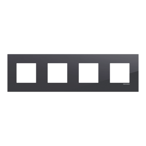 Frame 4-gang Tacteo Black - Zenit