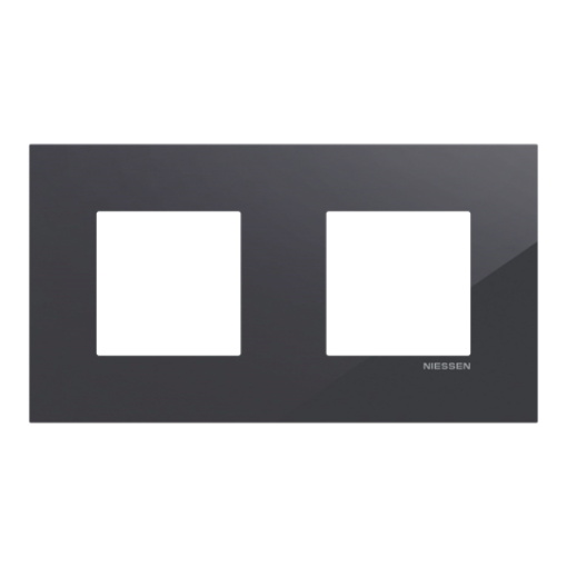 Frame 2-gang Tacteo Black - Zenit