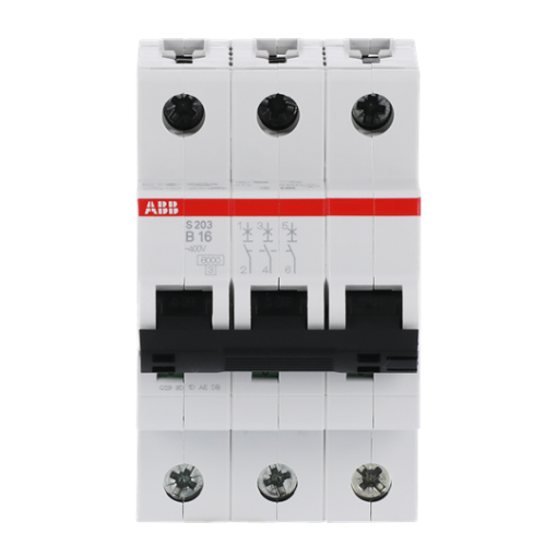 Miniature Circuit Breaker - S200 - 3P - 16 A - B - AC 6 kA